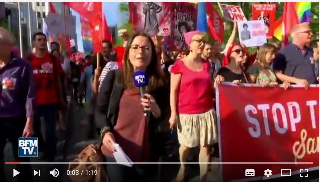  Bruxelles: des milliers de personnes manifestent contre la venue de Donald Trump