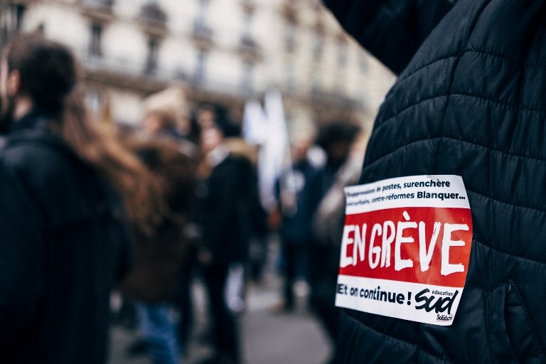  Grève du 19 mars : étudiants et enseignants dans le cortège