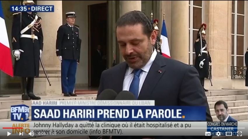  Le Premier ministre démissionnaire du Liban Saad Hariri « remercie Emmanuel Macron pour son soutien »