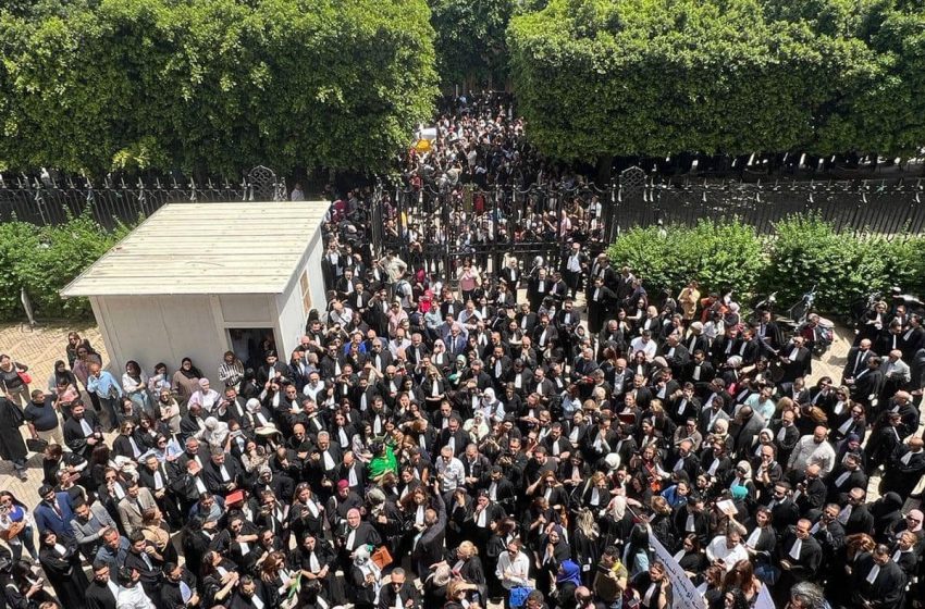  Des centaines d’avocats manifestent à Tunis