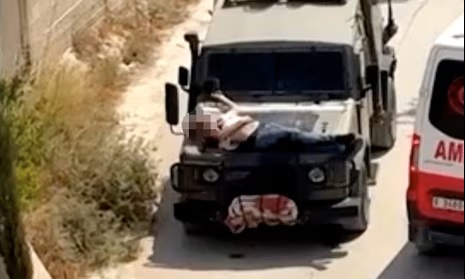  L’armée israélienne admet avoir transporté un Palestinien blessé attaché au capot d’une voiture